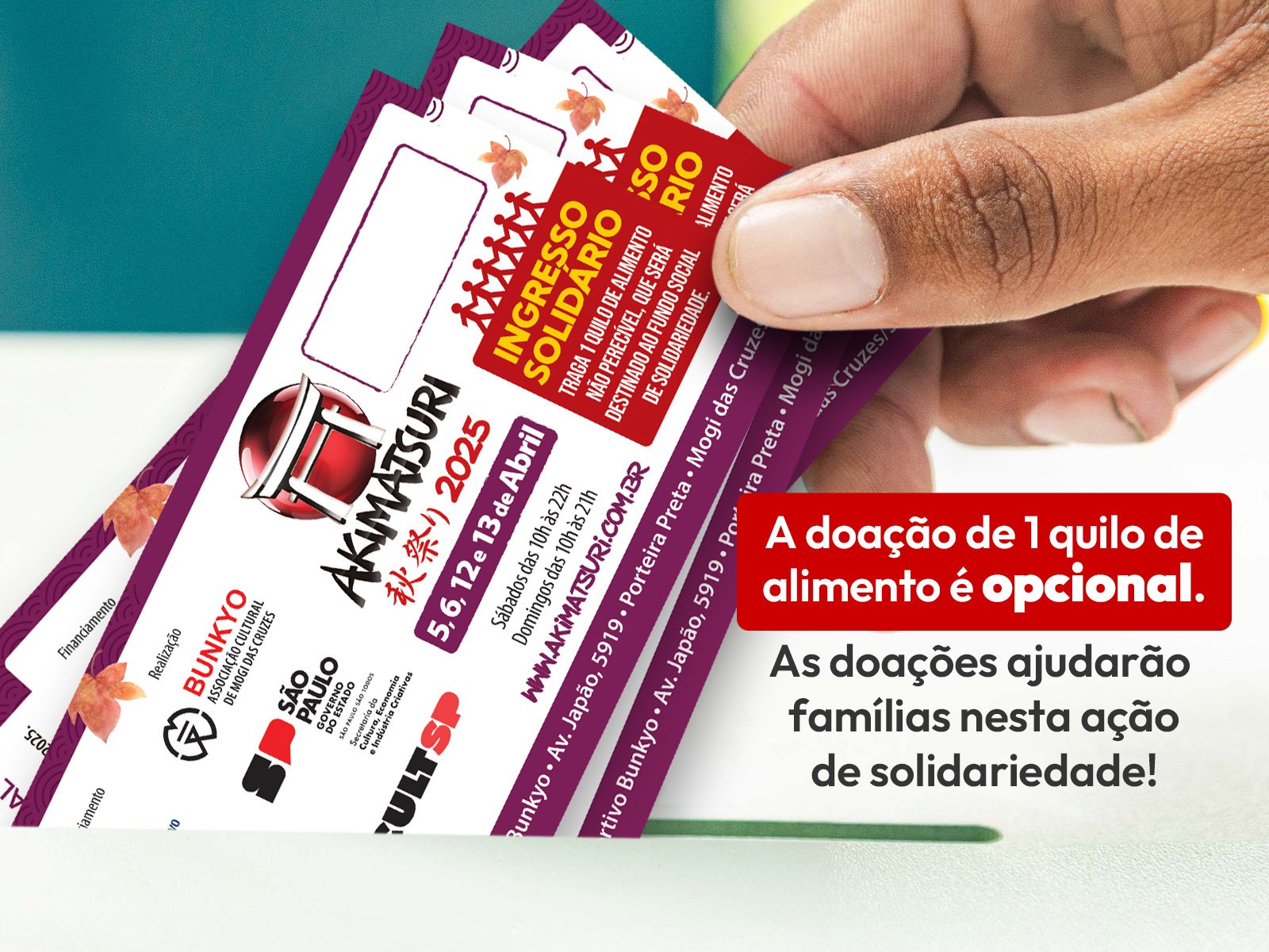 Akimatsuri incentiva ação solidária com arrecadação de alimentos